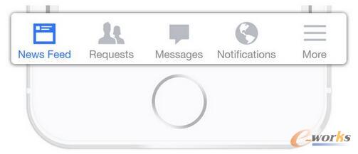 Facebook bottom tab bar for iOS